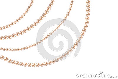 Beautiful pearl necklace. Jewel. Bead decoration. Vector illustration. Bead garland. Vector Illustration