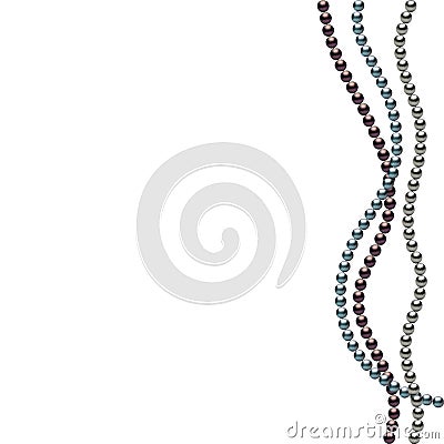 Beautiful pearl necklace. Jewel. Bead decoration. Vector illustration. White background. Vector Illustration