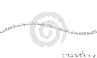 Beautiful pearl necklace. Jewel. Bead decoration. Vector illustration. White background. Border. Vector Illustration