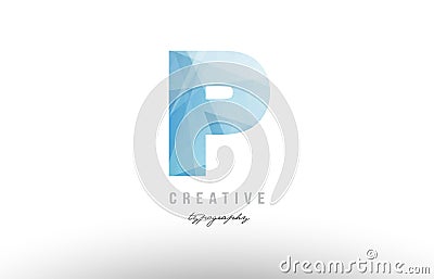 p blue polygonal alphabet letter logo icon design Stock Photo