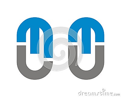 LM ML JM MJ MU UM logo design Vector Illustration