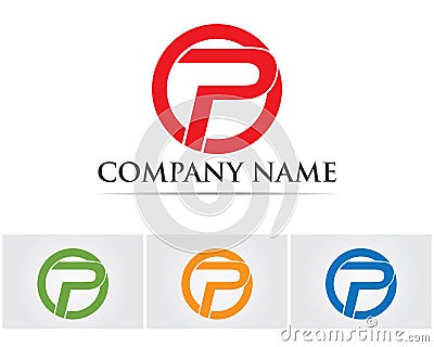 P logo design vector Business corporate lette Vector Illustration