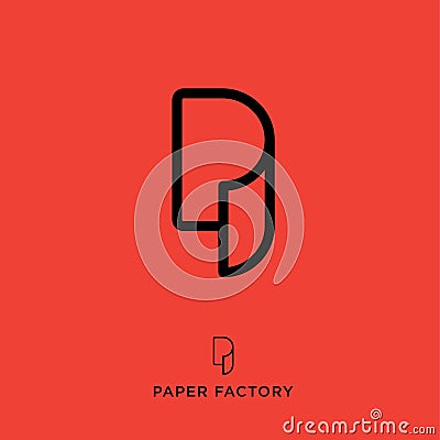 P monogram. P logo. Paper factory emblem. Letter P as a paper roll. Wallpaper icon. Vector Illustration