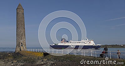 P&O Car Ferry from Cairnryan Scotland to Larne Harbour in Northern Ireland 6th Dec 2020 Editorial Stock Photo
