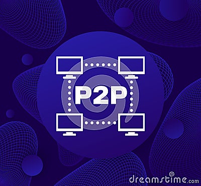 p2p network icon, peer to peer connection vector Vector Illustration