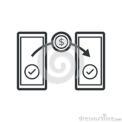 P2P payment method isolated icon Vector Illustration
