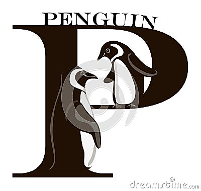 P (penguin) Vector Illustration