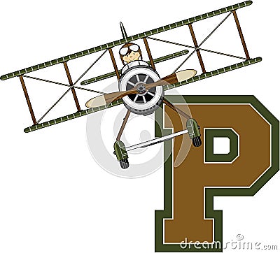 P is for Pilot Vector Illustration