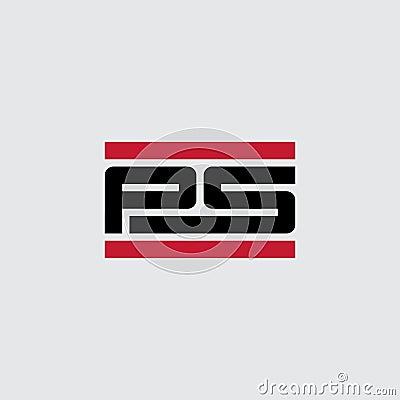 P and S - monogram or logotype for a tech startup. P5 - vector design element or icon. T-shirt print. PS - initials or logo Vector Illustration