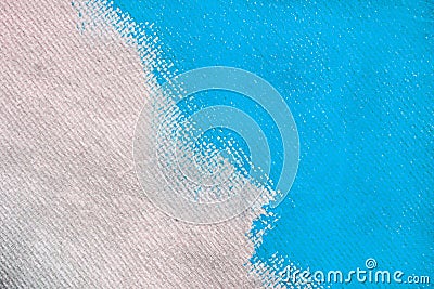 P Texture blue color paint on white colour canvas Brush Stock Photo