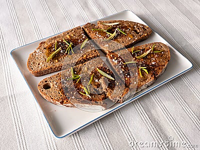 Pa amb Oli Toasted Bread with Oil Stock Photo