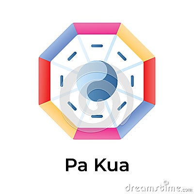 Pa Kua Mirror icon design, ready to use vector editable style Vector Illustration