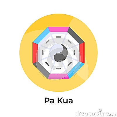 Pa Kua Mirror icon design, ready to use vector editable style Vector Illustration