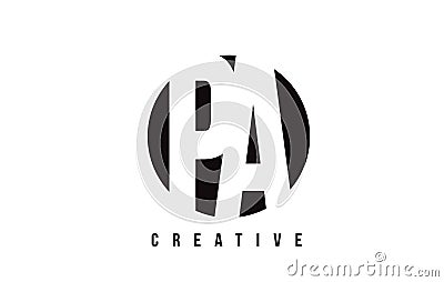 PA P A White Letter Logo Design with Circle Background. Vector Illustration