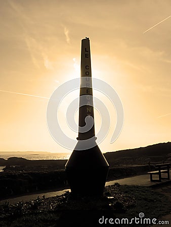 Pa rout down down PA rout rout DOWN DOWN - robust coastal daymark Stock Photo