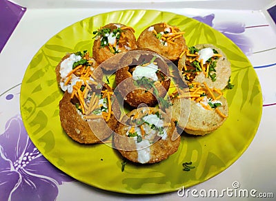 Paani puri on Plate Stock Photo