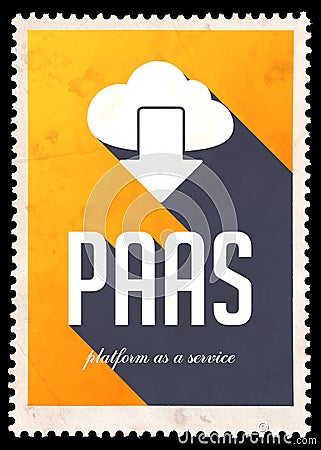 PAAS Concept on Yellow Color in Flat Design. Stock Photo