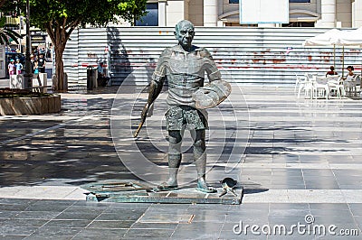 Pablo Ruiz monument in city center in Torremolinos, Spain on July 16, 2023 Editorial Stock Photo