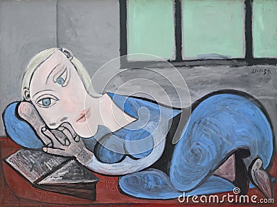 1939 Reclining woman reading by Pablo Picasso Editorial Stock Photo