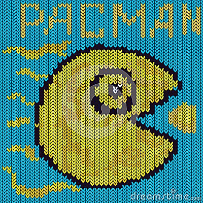 Pac man icon. arcade game icon Cartoon Illustration