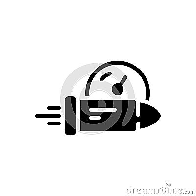 Black solid icon for Pace, tempo and gait Vector Illustration