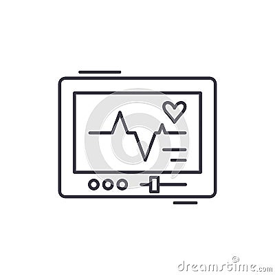 Pacemaker line icon concept. Pacemaker vector linear illustration, symbol, sign Vector Illustration
