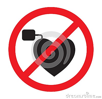 Pacemaker warning sign Vector Illustration