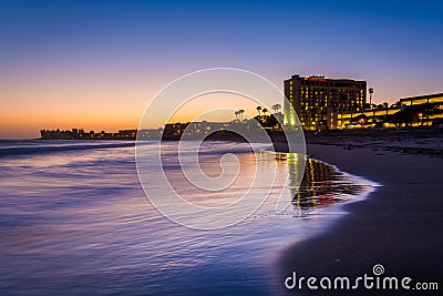 The Pacific Coast at sunset, in Ventura, California. Editorial Stock Photo