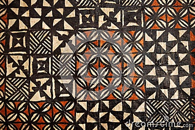 Pacific Islands: tapa cloth geometric designs Stock Photo