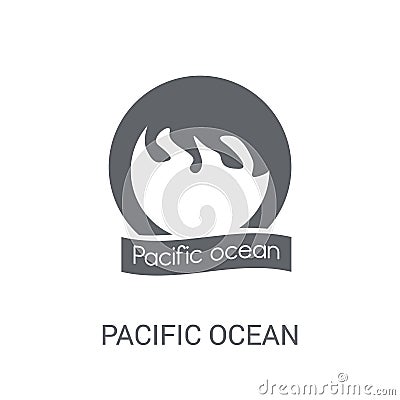 pacific ocean icon. Trendy pacific ocean logo concept on white b Vector Illustration