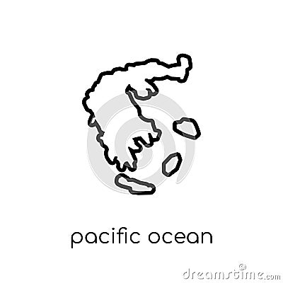 pacific ocean icon. Trendy modern flat linear vector pacific ocean icon on white background from thin line United States Vector Illustration