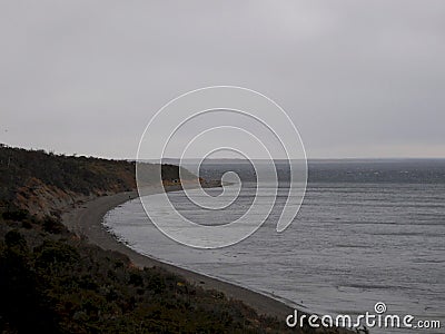 Pacific Ocean`s shore from above Stock Photo