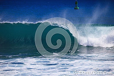 Pacific ocean wave crests and breaks Stock Photo