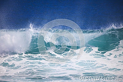 Pacific ocean wave crests and breaks Stock Photo