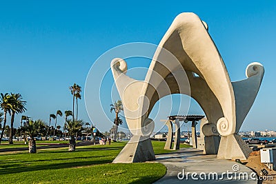 Pacific Portal Gazebo on Shelter Island in San Diego Editorial Stock Photo