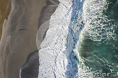 Pacific waves from above Stock Photo