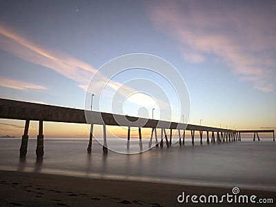 Pacifica Pier at Sunset Stock Photo