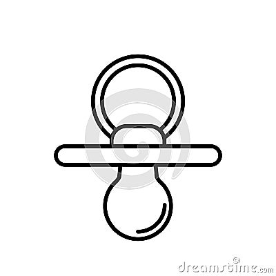 Pacifier. Baby icon on a white background, line design. Vector Illustration