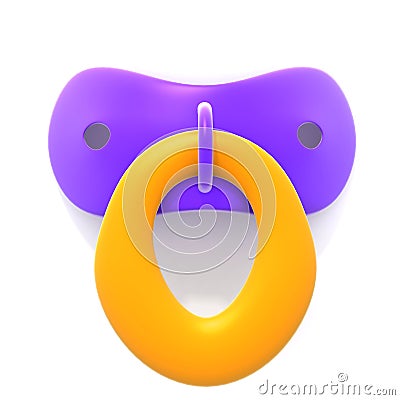 Pacifier 3d illustration Cartoon Illustration