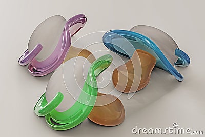 Pacifiers isolated on white background Cartoon Illustration