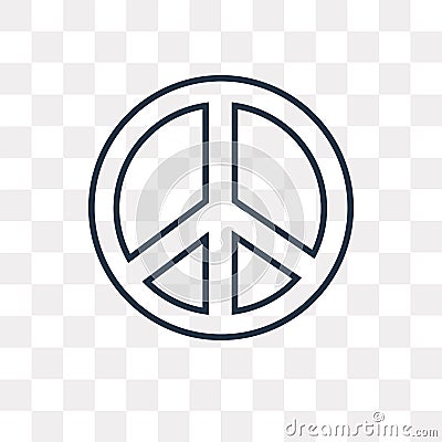 Pacifism vector icon isolated on transparent background, linear Vector Illustration