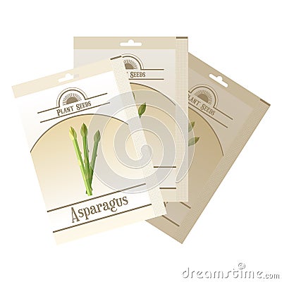 Pack of asparagus seeds icon Vector Illustration