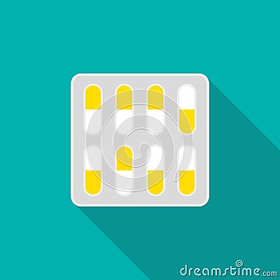 Pack of Capsules. Vector blister package of pills or capsules Vector Illustration