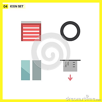 Pack of 4 creative Flat Icons of door, image, house, shim, atm Vector Illustration