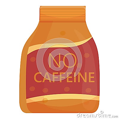 Pack decaf drink icon, cartoon style Vector Illustration