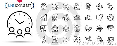 Pack of Fake information, Brand ambassador and Heart line icons. Pictogram icon. Vector Stock Photo