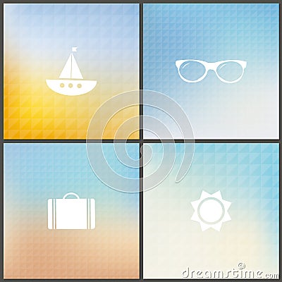 Pack of four colorfully mesh backgrounds with soft patterns. Vector Illustration