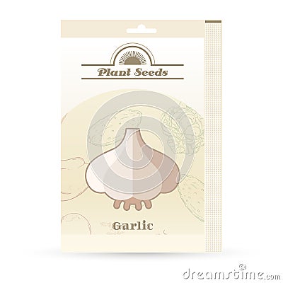 Pack of garlic seeds icon Vector Illustration