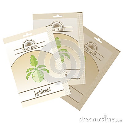 Pack of Kohlrabi seeds icon Vector Illustration