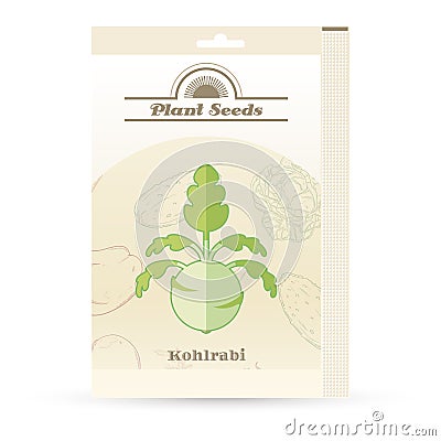 Pack of Kohlrabi seeds icon Vector Illustration